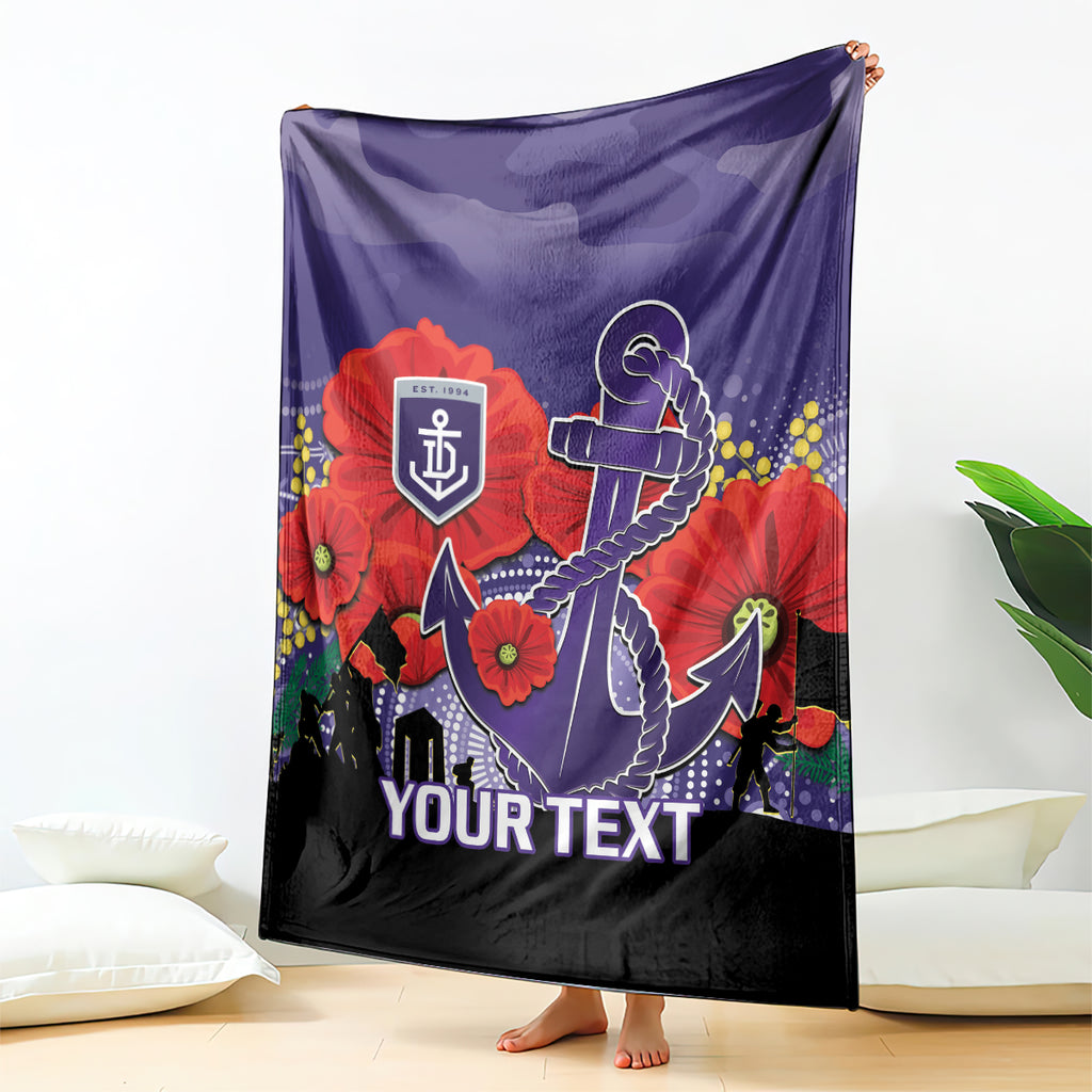 Custom Dockers Football ANZAC Blanket Gallipoli Camouflage With Poppies