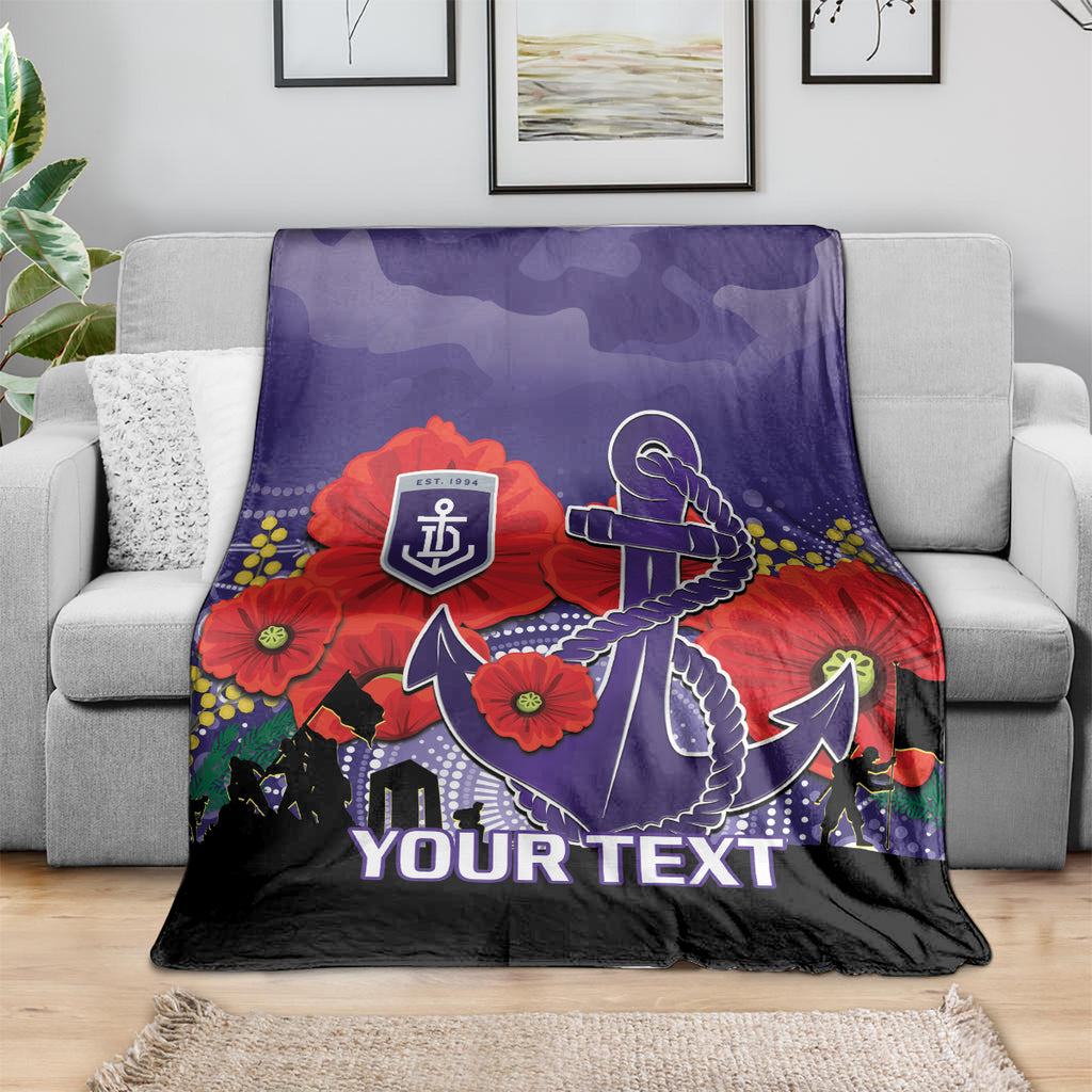 Custom Dockers Football ANZAC Blanket Gallipoli Camouflage With Poppies