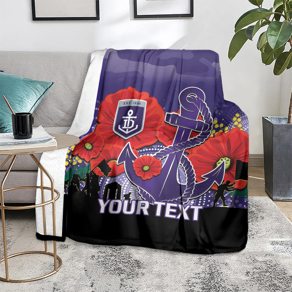 Custom Dockers Football ANZAC Blanket Gallipoli Camouflage With Poppies