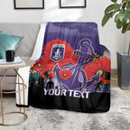 Custom Dockers Football ANZAC Blanket Gallipoli Camouflage With Poppies