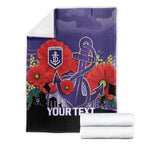 Custom Dockers Football ANZAC Blanket Gallipoli Camouflage With Poppies