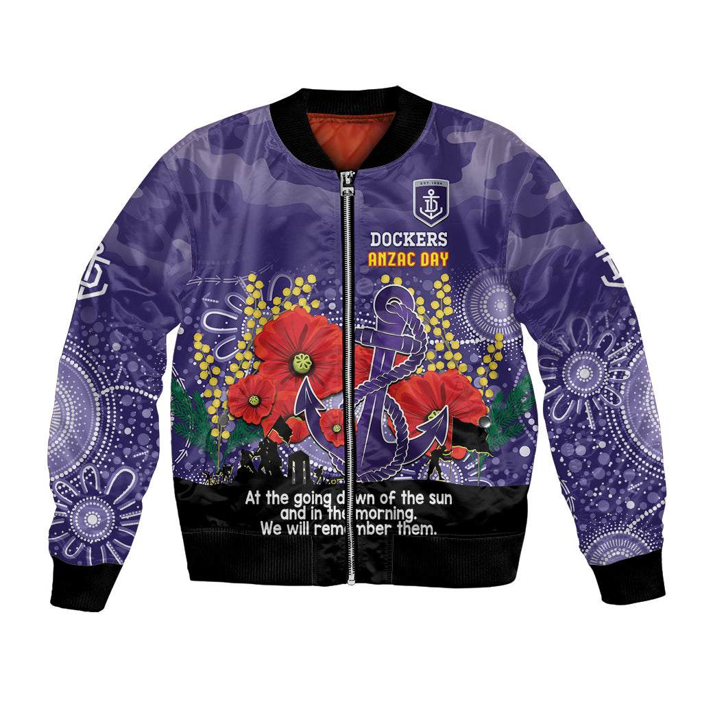 Custom Dockers Football ANZAC Bomber Jacket Gallipoli Camouflage With Poppies