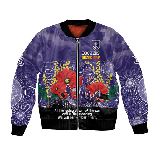 Custom Dockers Football ANZAC Bomber Jacket Gallipoli Camouflage With Poppies