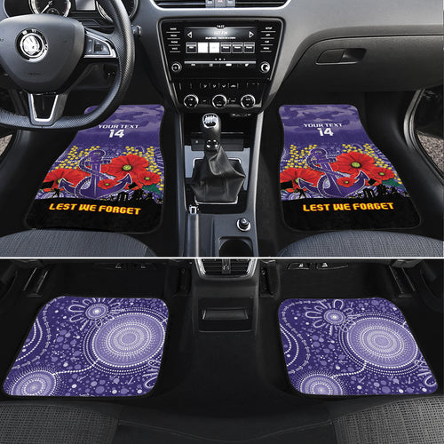 Custom Dockers Football ANZAC Car Mats Gallipoli Camouflage With Poppies