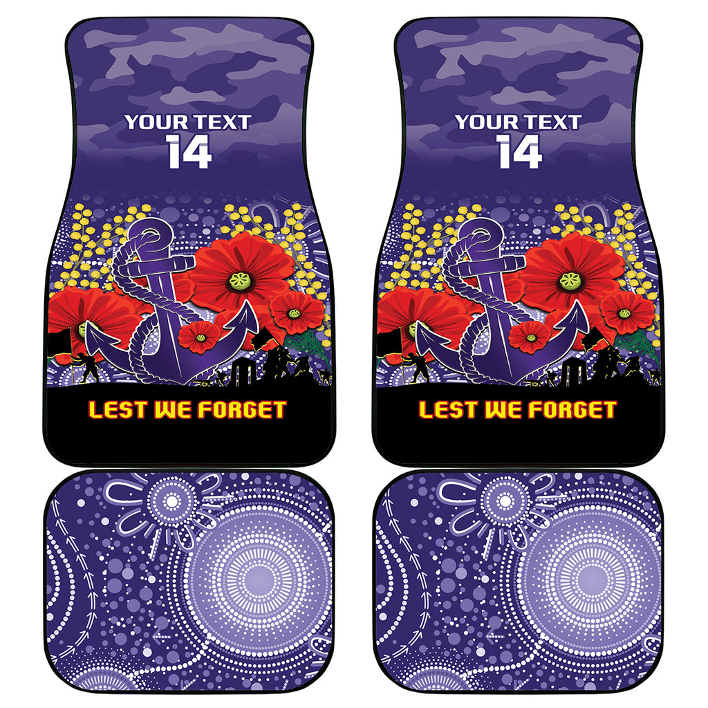 Custom Dockers Football ANZAC Car Mats Gallipoli Camouflage With Poppies