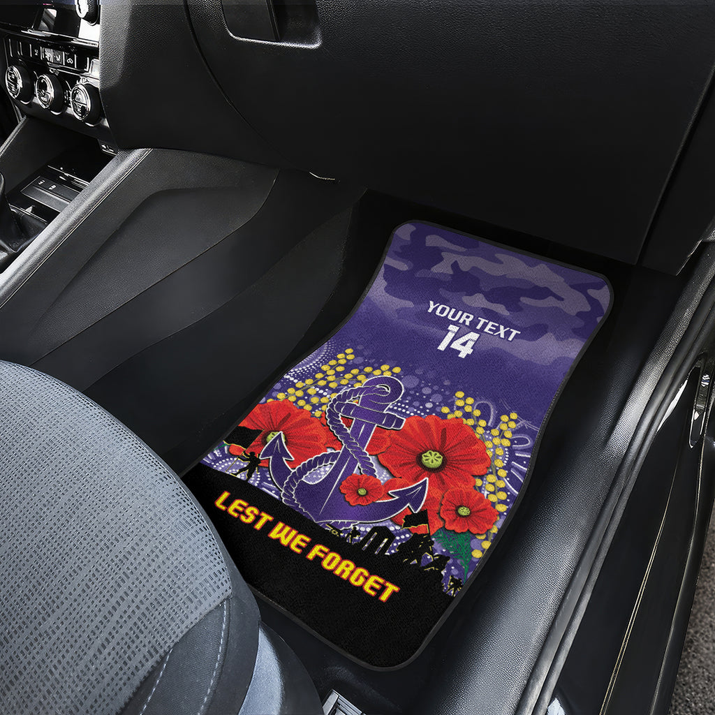 Custom Dockers Football ANZAC Car Mats Gallipoli Camouflage With Poppies