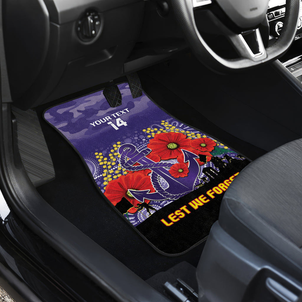 Custom Dockers Football ANZAC Car Mats Gallipoli Camouflage With Poppies