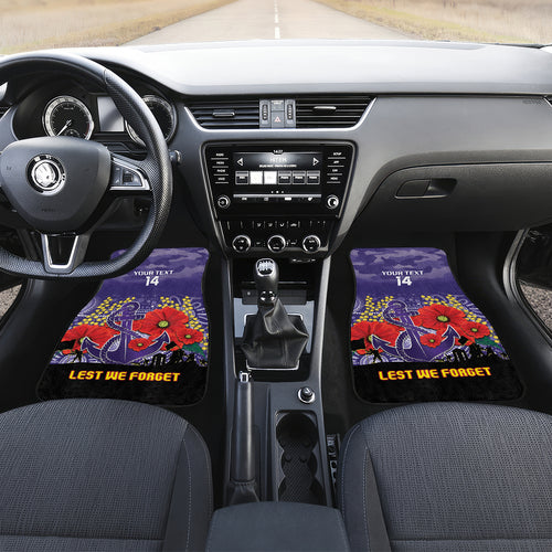 Custom Dockers Football ANZAC Car Mats Gallipoli Camouflage With Poppies