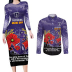 Custom Dockers Football ANZAC Couples Matching Long Sleeve Bodycon Dress and Long Sleeve Button Shirt Gallipoli Camouflage With Poppies