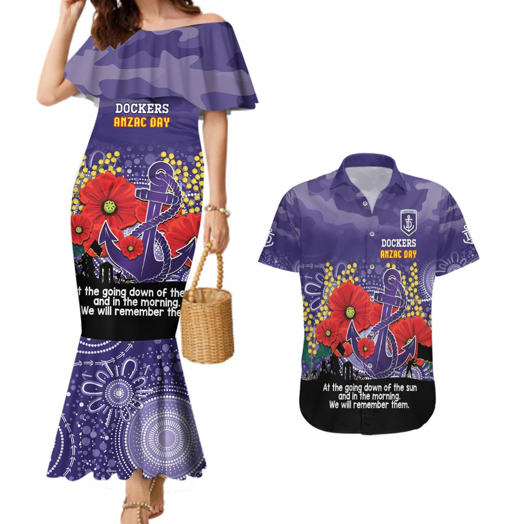 Custom Dockers Football ANZAC Couples Matching Mermaid Dress and Hawaiian Shirt Gallipoli Camouflage With Poppies