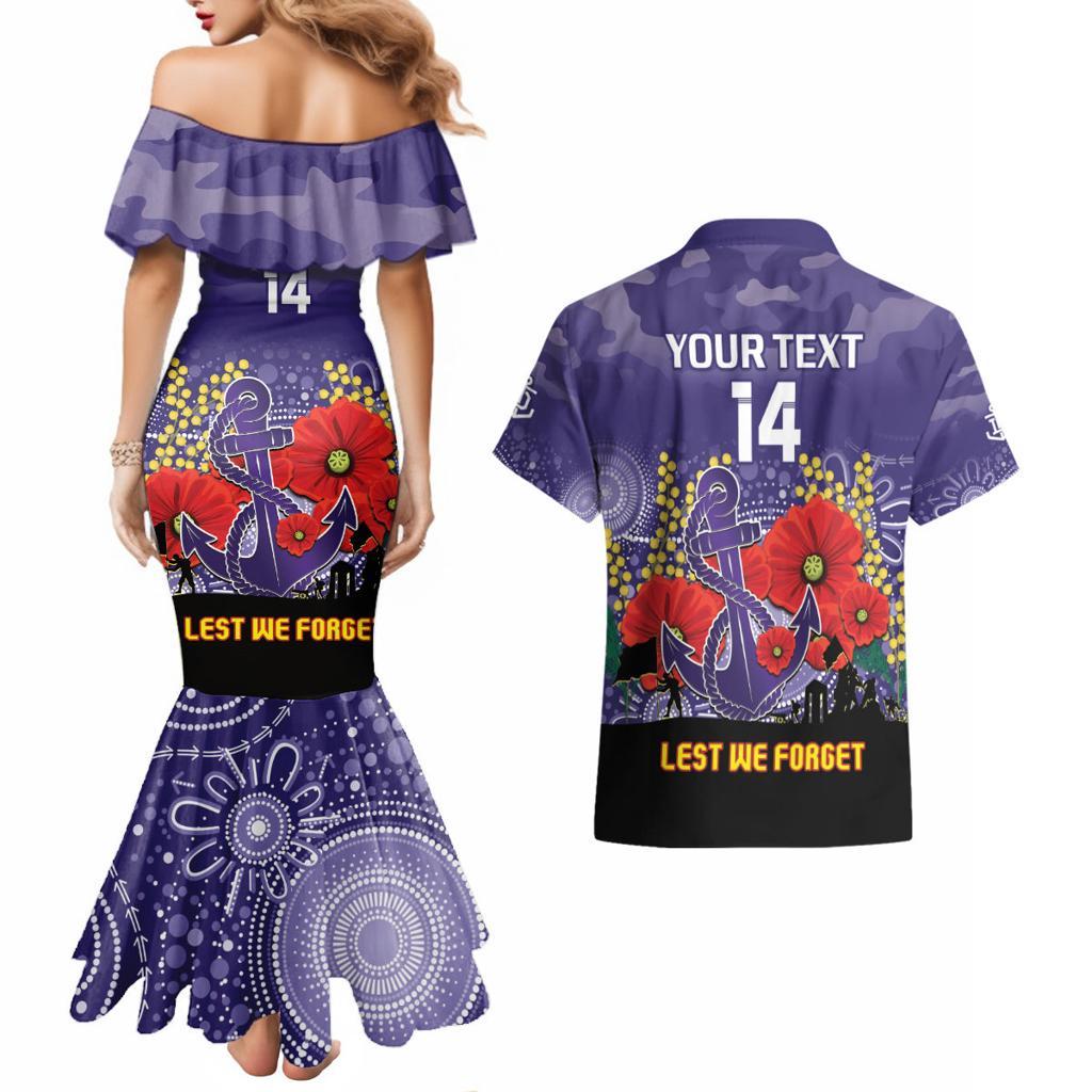 Custom Dockers Football ANZAC Couples Matching Mermaid Dress and Hawaiian Shirt Gallipoli Camouflage With Poppies