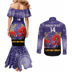 Custom Dockers Football ANZAC Couples Matching Mermaid Dress and Long Sleeve Button Shirt Gallipoli Camouflage With Poppies