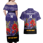 Custom Dockers Football ANZAC Couples Matching Off Shoulder Maxi Dress and Hawaiian Shirt Gallipoli Camouflage With Poppies