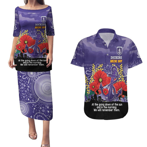 Custom Dockers Football ANZAC Couples Matching Puletasi and Hawaiian Shirt Gallipoli Camouflage With Poppies