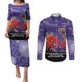 Custom Dockers Football ANZAC Couples Matching Puletasi and Long Sleeve Button Shirt Gallipoli Camouflage With Poppies