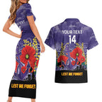 Custom Dockers Football ANZAC Couples Matching Short Sleeve Bodycon Dress and Hawaiian Shirt Gallipoli Camouflage With Poppies