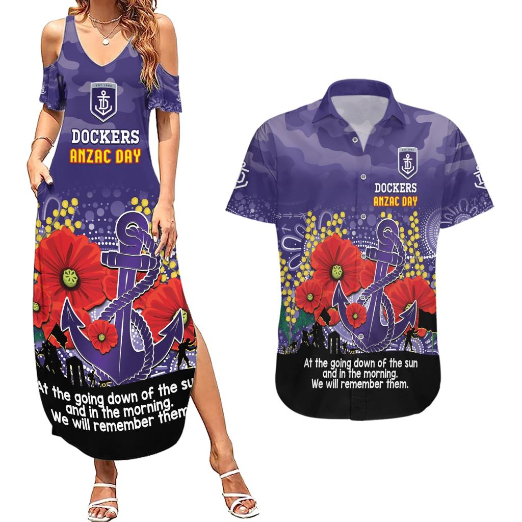 Custom Dockers Football ANZAC Couples Matching Summer Maxi Dress and Hawaiian Shirt Gallipoli Camouflage With Poppies