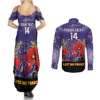 Custom Dockers Football ANZAC Couples Matching Summer Maxi Dress and Long Sleeve Button Shirt Gallipoli Camouflage With Poppies