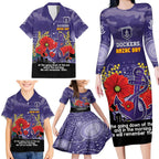 Custom Dockers Football ANZAC Family Matching Long Sleeve Bodycon Dress and Hawaiian Shirt Gallipoli Camouflage With Poppies