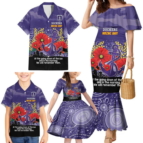 Custom Dockers Football ANZAC Family Matching Mermaid Dress and Hawaiian Shirt Gallipoli Camouflage With Poppies