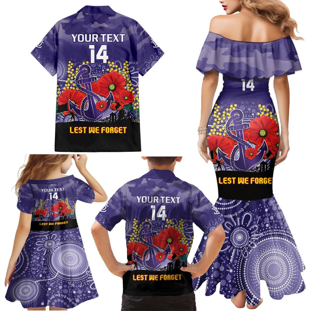 Custom Dockers Football ANZAC Family Matching Mermaid Dress and Hawaiian Shirt Gallipoli Camouflage With Poppies