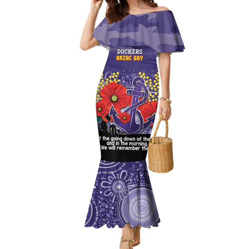 Custom Dockers Football ANZAC Family Matching Mermaid Dress and Hawaiian Shirt Gallipoli Camouflage With Poppies