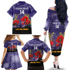Custom Dockers Football ANZAC Family Matching Off Shoulder Long Sleeve Dress and Hawaiian Shirt Gallipoli Camouflage With Poppies