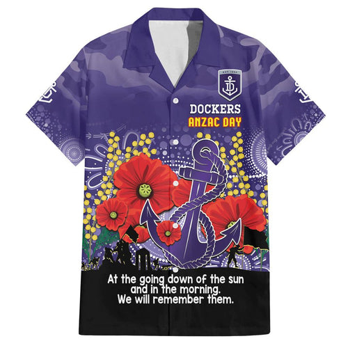 Custom Dockers Football ANZAC Family Matching Off Shoulder Long Sleeve Dress and Hawaiian Shirt Gallipoli Camouflage With Poppies
