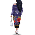 Custom Dockers Football ANZAC Family Matching Off Shoulder Long Sleeve Dress and Hawaiian Shirt Gallipoli Camouflage With Poppies
