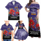Custom Dockers Football ANZAC Family Matching Off Shoulder Maxi Dress and Hawaiian Shirt Gallipoli Camouflage With Poppies