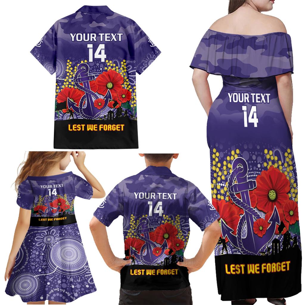 Custom Dockers Football ANZAC Family Matching Off Shoulder Maxi Dress and Hawaiian Shirt Gallipoli Camouflage With Poppies