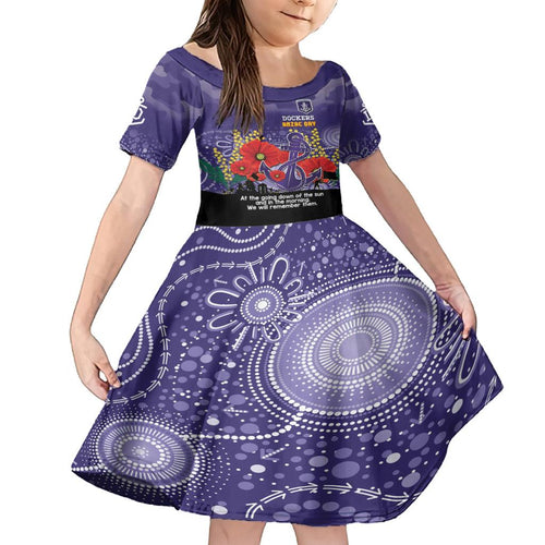 Custom Dockers Football ANZAC Family Matching Off Shoulder Short Dress and Hawaiian Shirt Gallipoli Camouflage With Poppies
