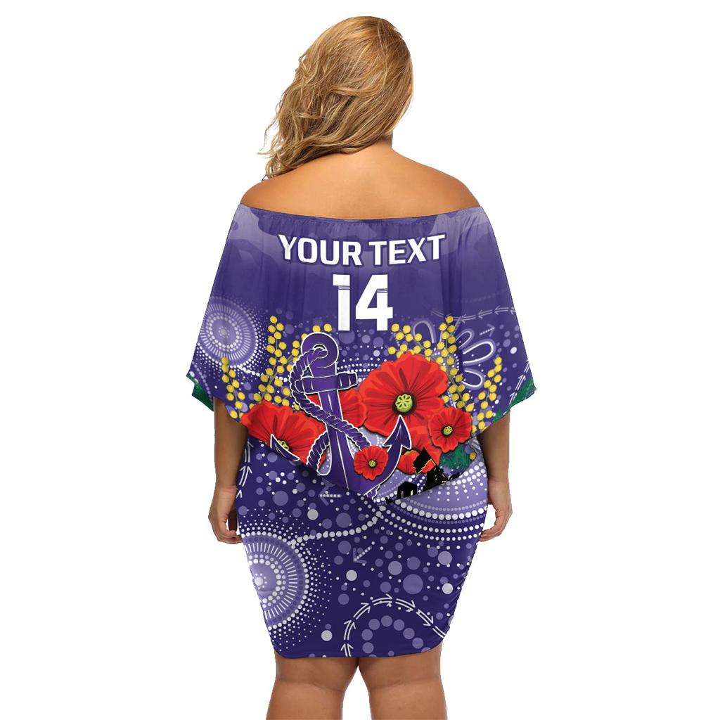 Custom Dockers Football ANZAC Family Matching Off Shoulder Short Dress and Hawaiian Shirt Gallipoli Camouflage With Poppies