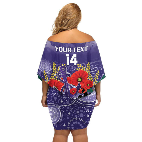 Custom Dockers Football ANZAC Family Matching Off Shoulder Short Dress and Hawaiian Shirt Gallipoli Camouflage With Poppies