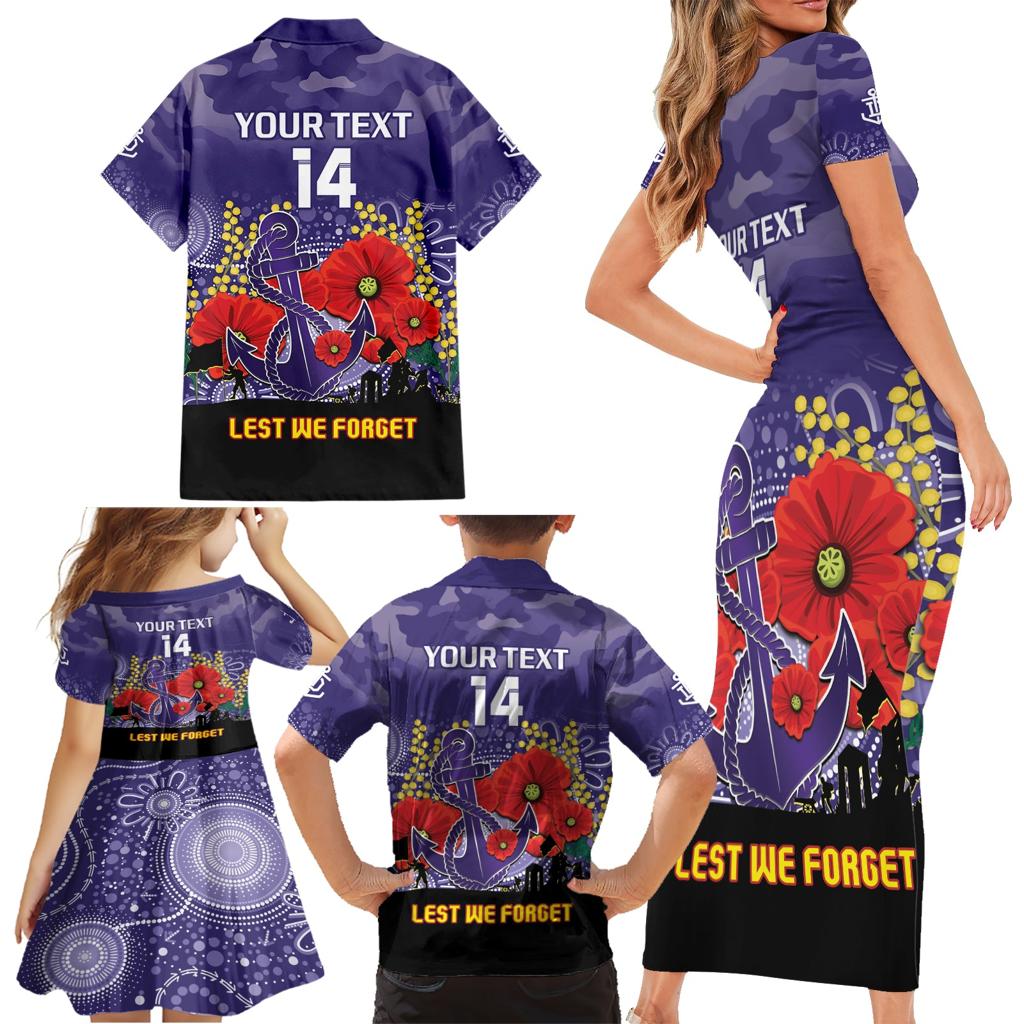 Custom Dockers Football ANZAC Family Matching Short Sleeve Bodycon Dress and Hawaiian Shirt Gallipoli Camouflage With Poppies