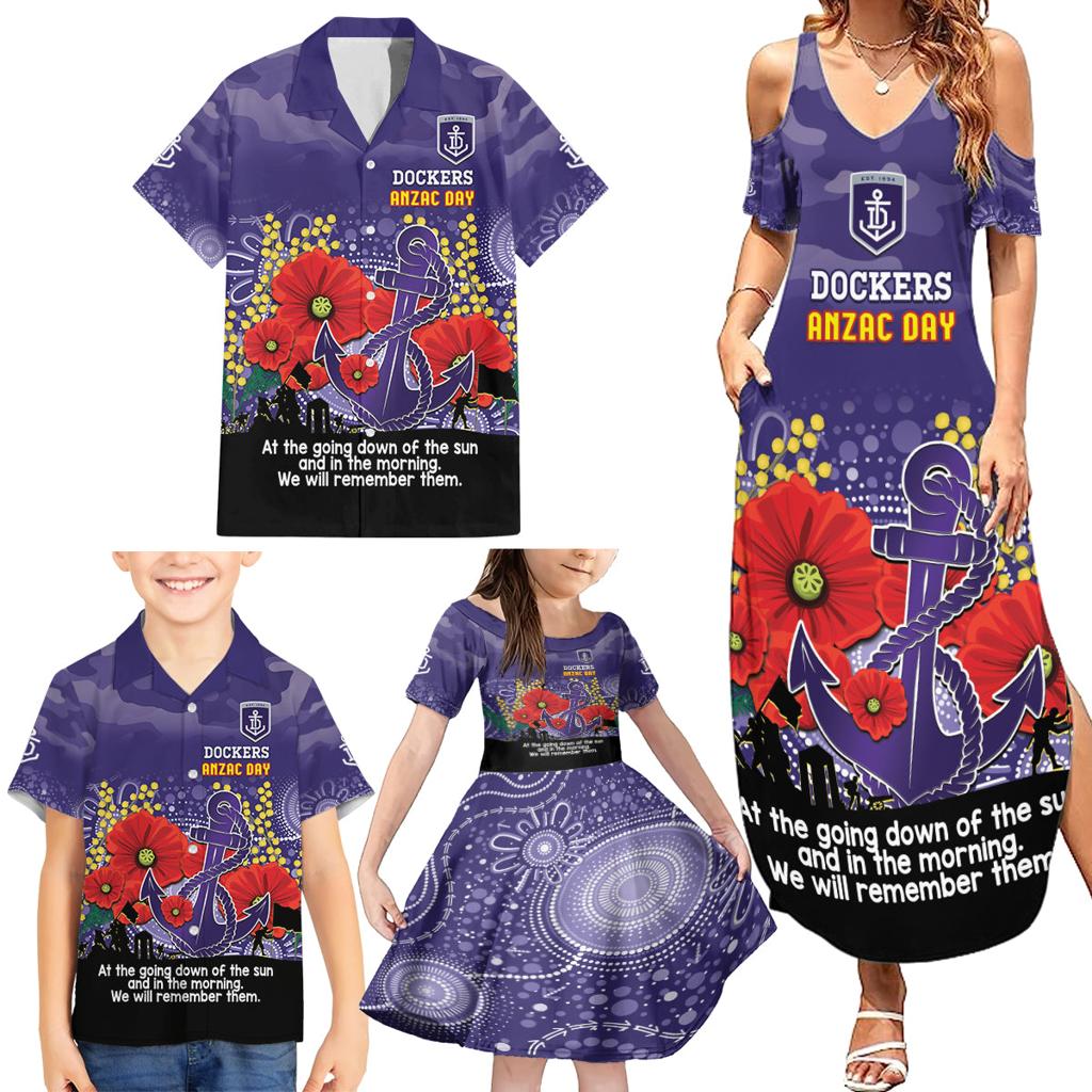 Custom Dockers Football ANZAC Family Matching Summer Maxi Dress and Hawaiian Shirt Gallipoli Camouflage With Poppies