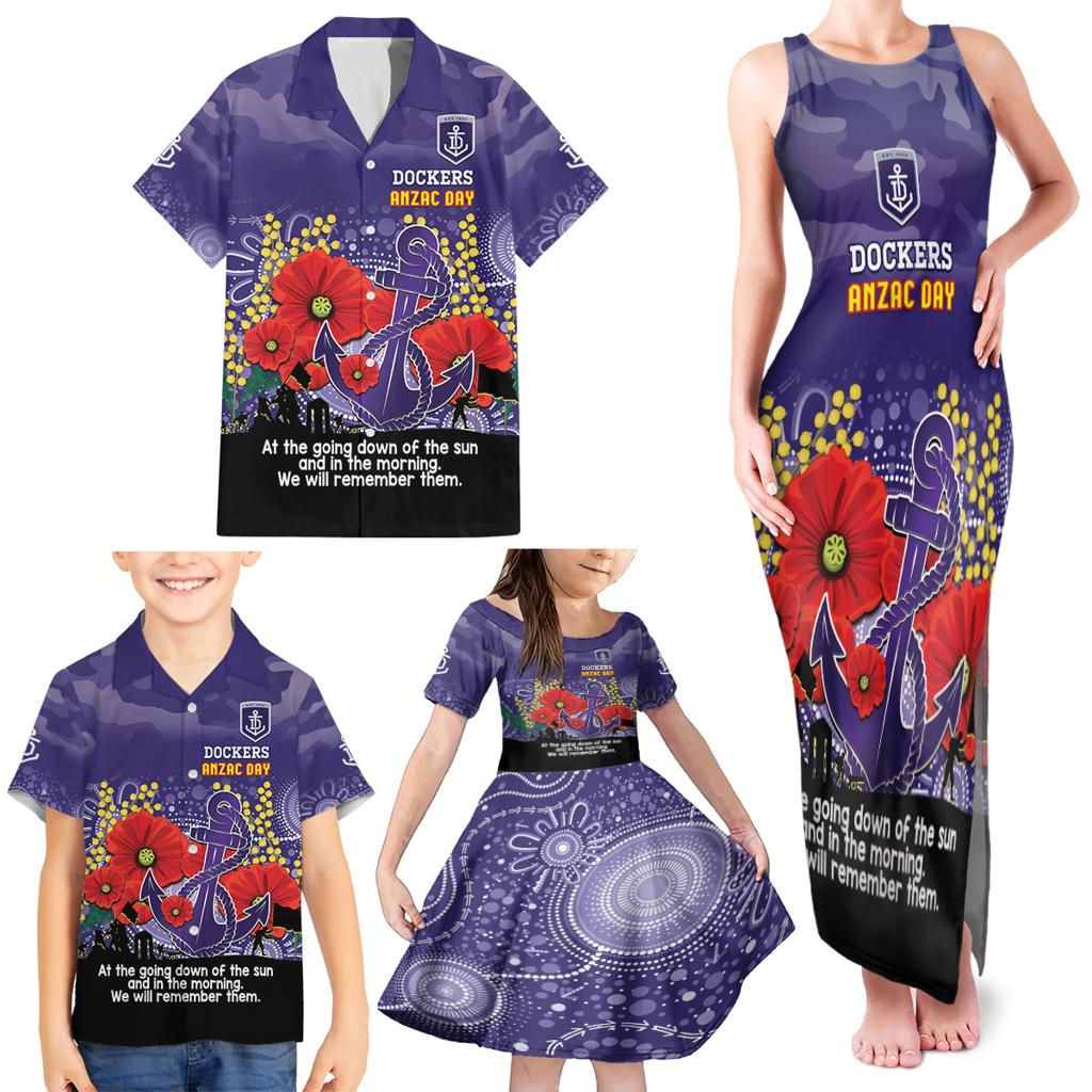 Custom Dockers Football ANZAC Family Matching Tank Maxi Dress and Hawaiian Shirt Gallipoli Camouflage With Poppies