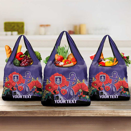 Custom Dockers Football ANZAC Grocery Bag Gallipoli Camouflage With Poppies