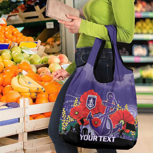 Custom Dockers Football ANZAC Grocery Bag Gallipoli Camouflage With Poppies