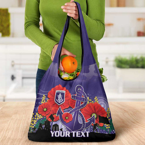 Custom Dockers Football ANZAC Grocery Bag Gallipoli Camouflage With Poppies