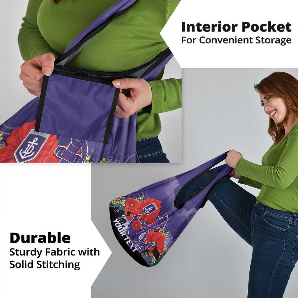Custom Dockers Football ANZAC Grocery Bag Gallipoli Camouflage With Poppies