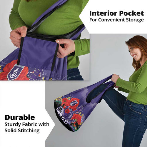 Custom Dockers Football ANZAC Grocery Bag Gallipoli Camouflage With Poppies