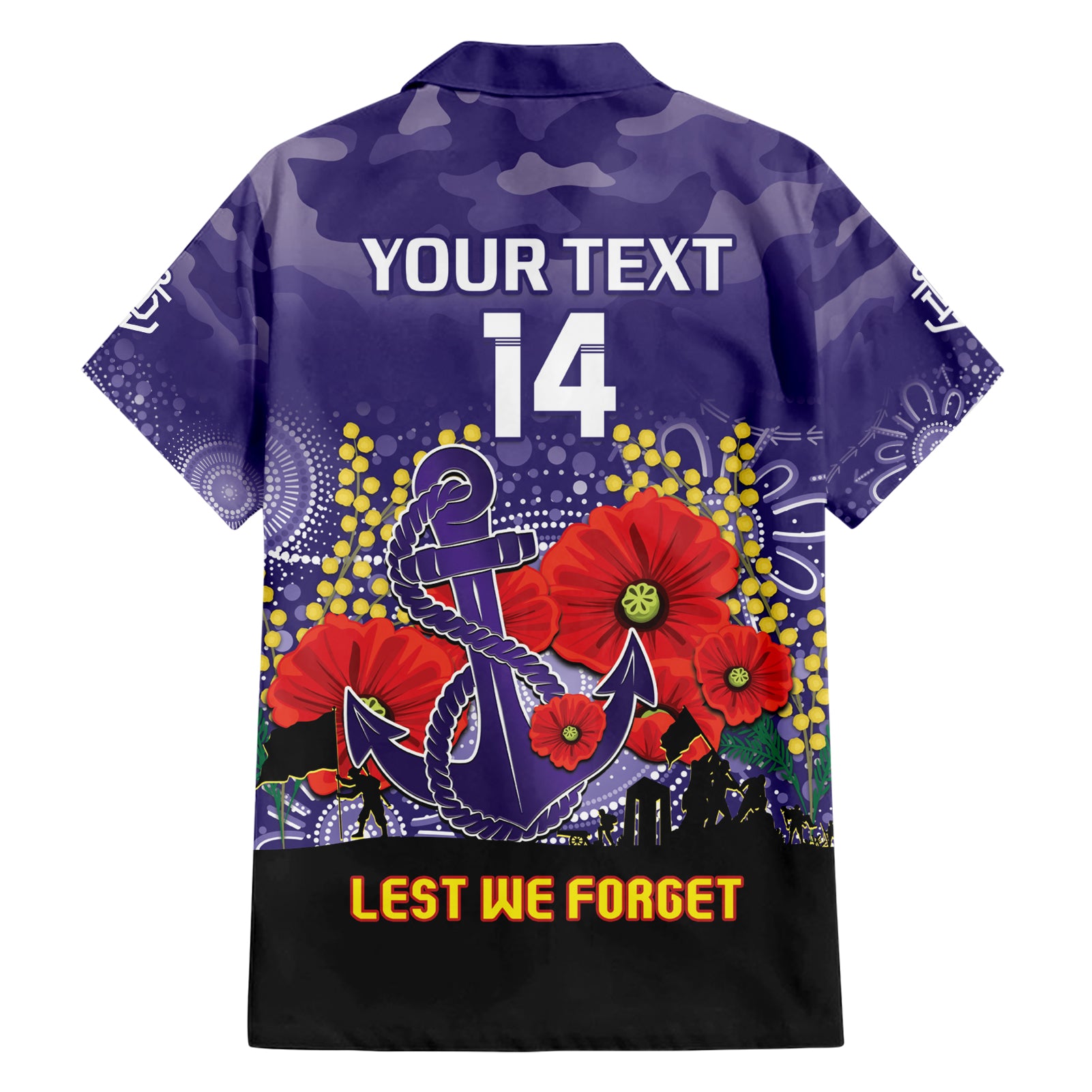 Custom Dockers Football ANZAC Hawaiian Shirt Gallipoli Camouflage With Poppies