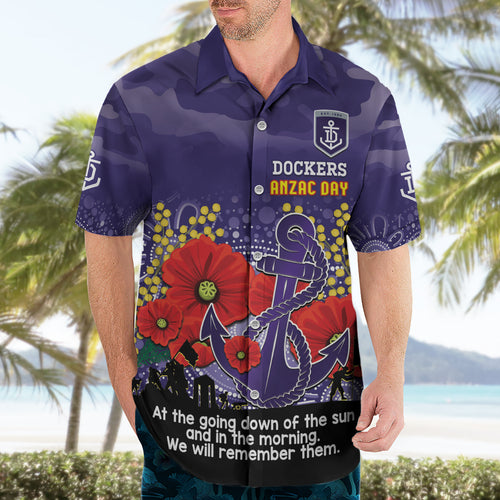 Custom Dockers Football ANZAC Hawaiian Shirt Gallipoli Camouflage With Poppies