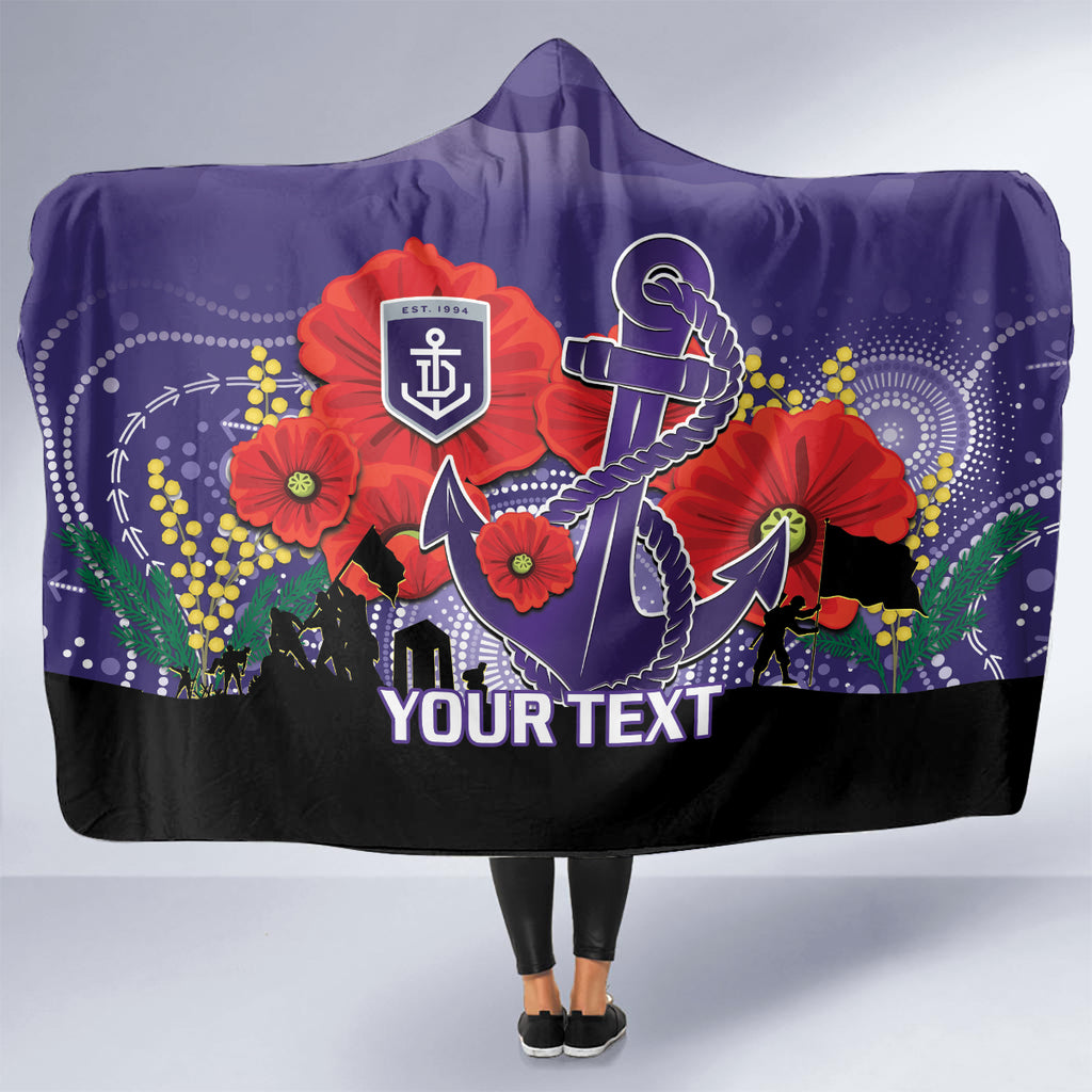 Custom Dockers Football ANZAC Hooded Blanket Gallipoli Camouflage With Poppies