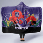 Custom Dockers Football ANZAC Hooded Blanket Gallipoli Camouflage With Poppies
