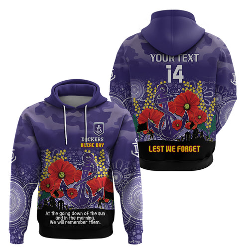 Custom Dockers Football ANZAC Hoodie Gallipoli Camouflage With Poppies