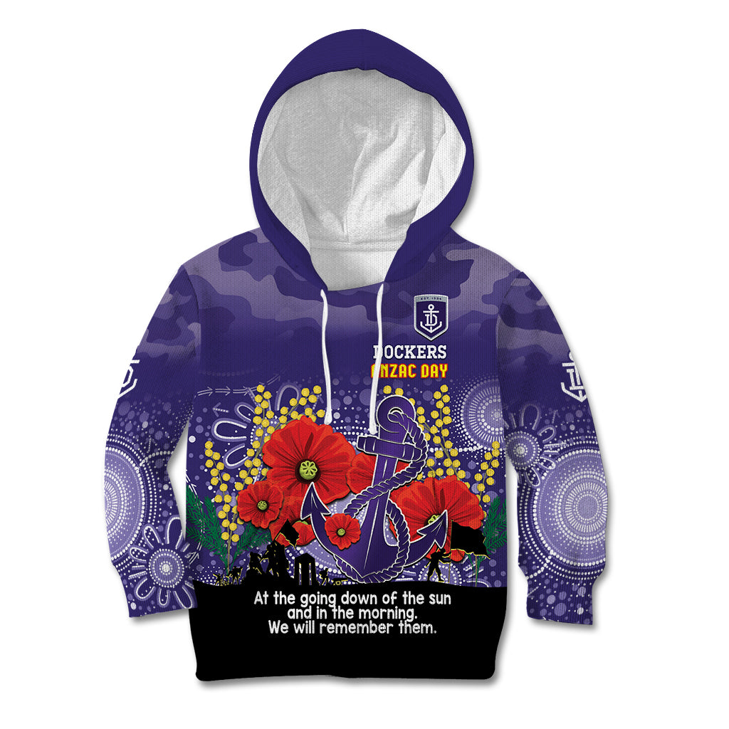 Custom Dockers Football ANZAC Kid Hoodie Gallipoli Camouflage With Poppies
