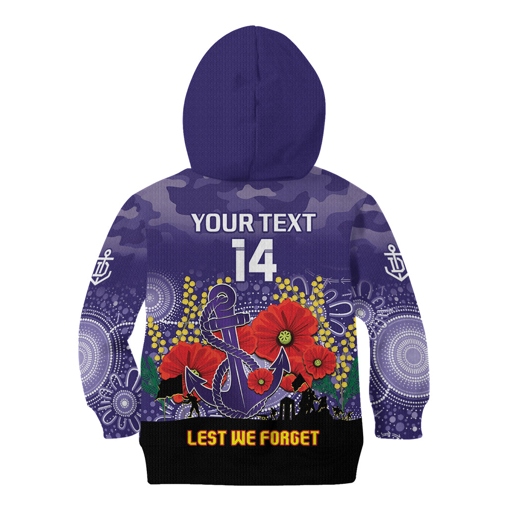 Custom Dockers Football ANZAC Kid Hoodie Gallipoli Camouflage With Poppies