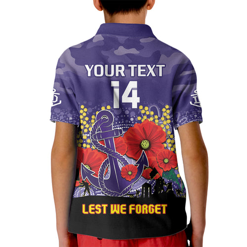 Custom Dockers Football ANZAC Kid Polo Shirt Gallipoli Camouflage With Poppies
